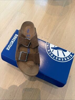 Brand New Birkenstock Brown Suede Two-Buckle Kids Sandal